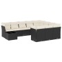 Set de sofás de jardín 11 pzas y cojines ratán sintético negro de , Conjuntos de jardín - Ref: Foro24-3250095, Precio: 635,58...
