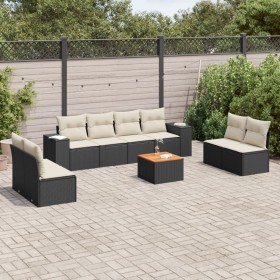 Set de sofás de jardín 8 piezas y cojines ratán sintético negro de , Conjuntos de jardín - Ref: Foro24-3257736, Precio: 496,4...