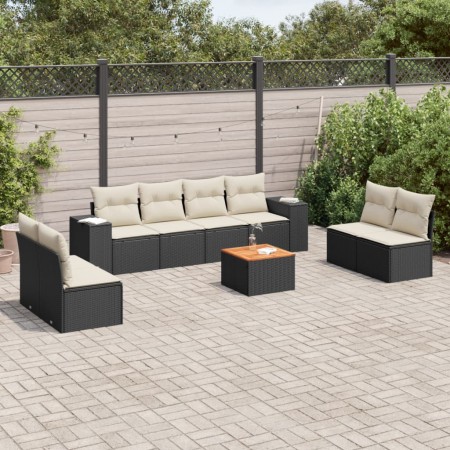 Set de sofás de jardín 8 piezas y cojines ratán sintético negro de , Conjuntos de jardín - Ref: Foro24-3257736, Precio: 496,4...