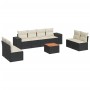 Set de sofás de jardín 8 piezas y cojines ratán sintético negro de , Conjuntos de jardín - Ref: Foro24-3257736, Precio: 496,4...