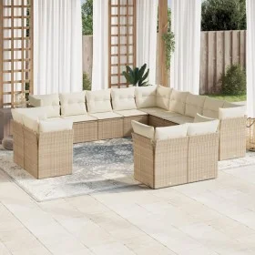 Set sofás de jardín con cojines 13 pzas ratán sintético beige de , Conjuntos de jardín - Ref: Foro24-3250387, Precio: 949,37 ...