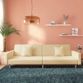 Sofá cama de 2 plazas con dos almohadas tela color crema de , Sofás - Ref: Foro24-375902, Precio: 275,84 €, Descuento: %