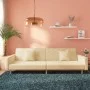 Sofá cama de 2 plazas con dos almohadas tela color crema de , Sofás - Ref: Foro24-375902, Precio: 275,84 €, Descuento: %