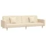 Sofá cama de 2 plazas con dos almohadas tela color crema de , Sofás - Ref: Foro24-375902, Precio: 275,84 €, Descuento: %