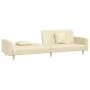 Sofá cama de 2 plazas con dos almohadas tela color crema de , Sofás - Ref: Foro24-375902, Precio: 275,84 €, Descuento: %