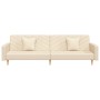 Sofá cama de 2 plazas con dos almohadas tela color crema de , Sofás - Ref: Foro24-375902, Precio: 280,70 €, Descuento: %