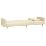 Sofá cama de 2 plazas con dos almohadas tela color crema de , Sofás - Ref: Foro24-375902, Precio: 275,84 €, Descuento: %