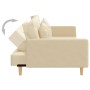 Sofá cama de 2 plazas con dos almohadas tela color crema de , Sofás - Ref: Foro24-375902, Precio: 280,70 €, Descuento: %