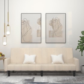 Sofá cama de 2 plazas terciopelo color crema de , Sofás - Ref: Foro24-375783, Precio: 275,82 €, Descuento: %