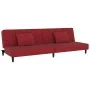 Sofá cama de 2 plazas con dos almohadas terciopelo rojo tinto de , Sofás - Ref: Foro24-375914, Precio: 239,88 €, Descuento: %