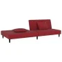 Sofá cama de 2 plazas con dos almohadas terciopelo rojo tinto de , Sofás - Ref: Foro24-375914, Precio: 239,88 €, Descuento: %
