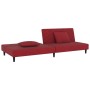 Sofá cama de 2 plazas con dos almohadas terciopelo rojo tinto de , Sofás - Ref: Foro24-375914, Precio: 244,09 €, Descuento: %
