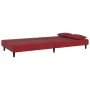 Sofá cama de 2 plazas con dos almohadas terciopelo rojo tinto de , Sofás - Ref: Foro24-375914, Precio: 239,88 €, Descuento: %