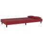 Sofá cama de 2 plazas con dos almohadas terciopelo rojo tinto de , Sofás - Ref: Foro24-375914, Precio: 244,09 €, Descuento: %