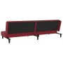 Sofá cama de 2 plazas con dos almohadas terciopelo rojo tinto de , Sofás - Ref: Foro24-375914, Precio: 239,88 €, Descuento: %