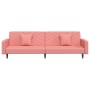Sofá cama de 2 plazas con dos almohadas terciopelo rosa de , Sofás - Ref: Foro24-375921, Precio: 262,82 €, Descuento: %