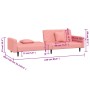 Sofá cama de 2 plazas con dos almohadas terciopelo rosa de , Sofás - Ref: Foro24-375921, Precio: 262,82 €, Descuento: %