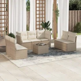 Juego de sofás de jardín con cojines beige 8 pzas ratán PE de , Conjuntos de jardín - Ref: Foro24-3249257, Precio: 517,65 €, ...