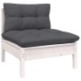 Muebles de jardín 13 pzas y cojines blanco madera maciza pino de , Conjuntos de jardín - Ref: Foro24-3096888, Precio: 1,00 €,...