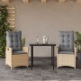Set comedor de jardín 3 pzas con cojines ratán sintético beige en Conjuntos de jardín | Comprar online en Foru.es