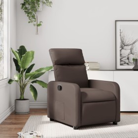 Sillón reclinable de cuero sintético marrón de , Sillones - Ref: Foro24-374185, Precio: 188,81 €, Descuento: %