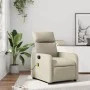 Sillón reclinable de masaje cuero sintético crema de , Sillones - Ref: Foro24-374191, Precio: 204,74 €, Descuento: %