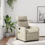 Sillón reclinable de masaje cuero sintético crema de , Sillones - Ref: Foro24-374191, Precio: 207,84 €, Descuento: %