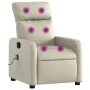 Sillón reclinable de masaje cuero sintético crema de , Sillones - Ref: Foro24-374191, Precio: 204,74 €, Descuento: %