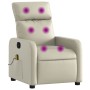 Sillón reclinable de masaje cuero sintético crema de , Sillones - Ref: Foro24-374191, Precio: 207,84 €, Descuento: %