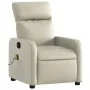 Sillón reclinable de masaje cuero sintético crema de , Sillones - Ref: Foro24-374191, Precio: 204,74 €, Descuento: %