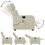 Sillón reclinable de masaje cuero sintético crema de , Sillones - Ref: Foro24-374191, Precio: 204,74 €, Descuento: %