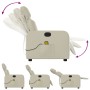Sillón reclinable de masaje cuero sintético crema de , Sillones - Ref: Foro24-374191, Precio: 207,84 €, Descuento: %