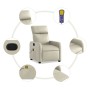 Sillón reclinable de masaje cuero sintético crema de , Sillones - Ref: Foro24-374191, Precio: 207,84 €, Descuento: %