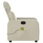 Sillón reclinable de masaje cuero sintético crema de , Sillones - Ref: Foro24-374191, Precio: 204,74 €, Descuento: %