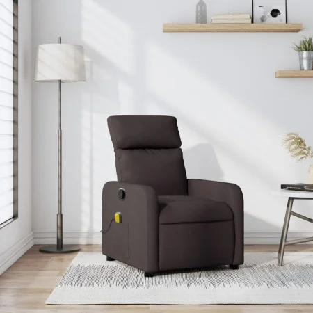 Sillón de masaje reclinable de tela marrón oscuro de , Sillones - Ref: Foro24-374179, Precio: 224,90 €, Descuento: %