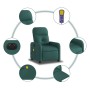 Sillón reclinable de masaje eléctrico tela verde oscuro de , Sillones - Ref: Foro24-3206792, Precio: 249,71 €, Descuento: %
