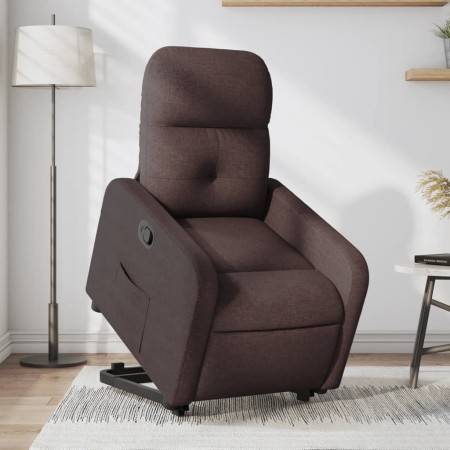Sillón reclinable elevable tela marrón oscuro de , Sillones - Ref: Foro24-3206800, Precio: 254,11 €, Descuento: %