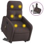 Silla de masaje reclinable de pie de tela marrón oscuro de , Sillones - Ref: Foro24-3206809, Precio: 269,64 €, Descuento: %