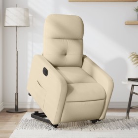 Sillón eléctrico reclinable elevable de tela color crema de , Sillones - Ref: Foro24-3206821, Precio: 310,50 €, Descuento: %