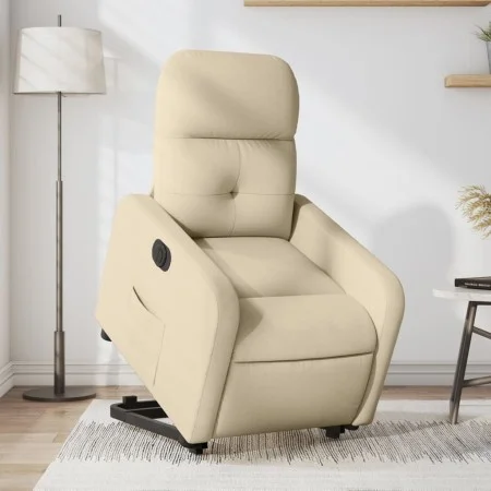 Sillón eléctrico reclinable elevable de tela color crema de , Sillones - Ref: Foro24-3206821, Precio: 338,45 €, Descuento: %