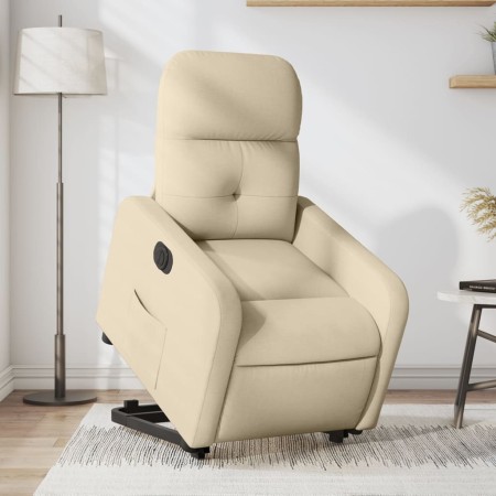 Sillón eléctrico reclinable elevable de tela color crema de , Sillones - Ref: Foro24-3206821, Precio: 310,50 €, Descuento: %