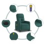 Sillón masaje eléctrico reclinable elevable tela verde oscuro de , Sillones - Ref: Foro24-3206828, Precio: 316,57 €, Descuent...