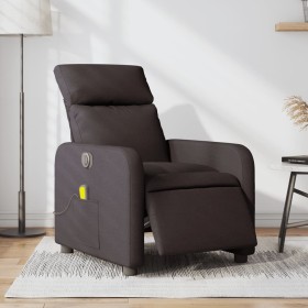 Sillón reclinable de masaje eléctrico tela marrón oscuro de , Sillones - Ref: Foro24-3206695, Precio: 267,29 €, Descuento: %