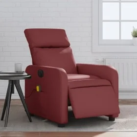 Sillón de masaje reclinable de cuero artificial rojo tinto de , Sillones - Ref: Foro24-3206746, Precio: 295,53 €, Descuento: %