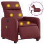 Sillón de masaje reclinable de cuero artificial rojo tinto de , Sillones - Ref: Foro24-3206746, Precio: 287,90 €, Descuento: %