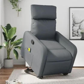 Sillón reclinable de masaje de pie cuero artificial gris de , Sillones - Ref: Foro24-3206759, Precio: 289,30 €, Descuento: %