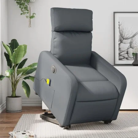 Sillón de masaje elevable eléctrico cuero sintético gris de , Sillones - Ref: Foro24-3206773, Precio: 340,11 €, Descuento: %