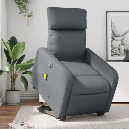Sillón de masaje elevable eléctrico cuero sintético gris de , Sillones - Ref: Foro24-3206773, Precio: 330,98 €, Descuento: %
