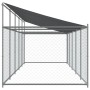 Jaula de perros techo y puerta acero galvanizado gris 10x2x2 m de , Casetas y cercados para perros - Ref: Foro24-3209571, Pre...