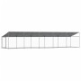 Jaula de perros techo y puerta acero galvanizado gris 10x2x2 m de , Casetas y cercados para perros - Ref: Foro24-3209571, Pre...